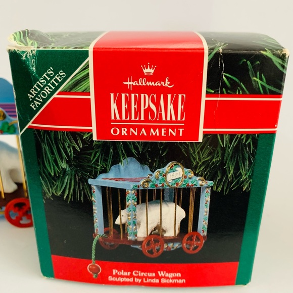 Vintage Hallmark Christmas Ornament Polar Circus Wagon. Polar Bear Ornament - Picture 6 of 10